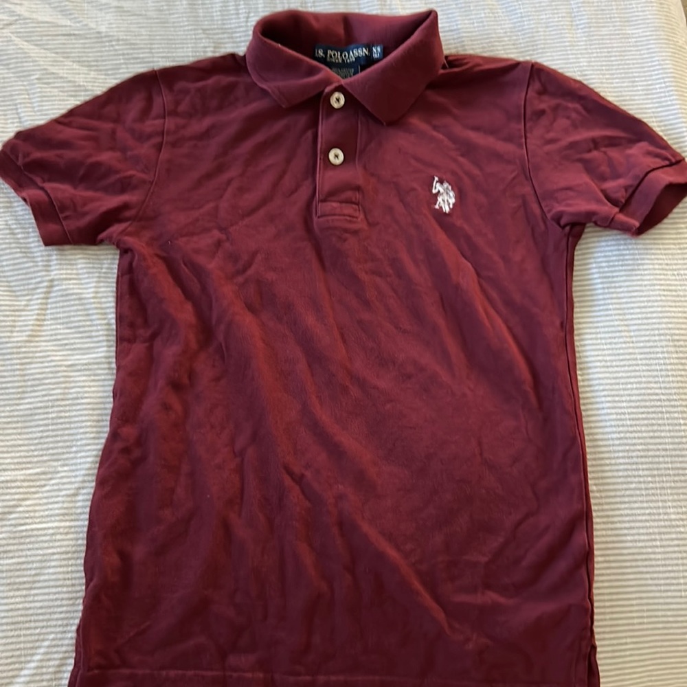 Us polo assn ,polo shirt in burgundy , boys size 6
